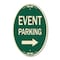 Signmission Event Parking with Left Right Arrow, 12 Inch X 18 Inch Architectural Oval, Heavy Gauge Aluminum A-OV-G-1218-24062 - alternate 1