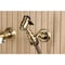 Kingston Brass Two-Handle Wall Mount Bridge Kitchen Faucet with Brass Sprayer, Antique Brass KS2443PLBS - alternate 5