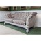 Homeroots 99" Ivory Velvet Damask Sofa And Toss Pillows With Bone Legs 491349 - alternate 4