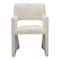 Homeroots White Upholstered Faux Linen Dining Arm Chair 555848 - alternate 9