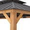 Sunjoy 12ftx20ft  Wood Gazebo, Outdoor Patio Steel Hardtop Gazebo, Cedar Framed Wooden Gazebo, Dark Brown A1020326F0 - alternate 7