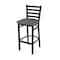 Holland Bar Stool Co 30" Stationary Bar Stool, Black Wrinkle, Graph Coal Seat 40030BW018 - alternate 1