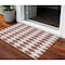 Homeroots 3' X 5' Burgundy Geometric Washable Indoor Outdoor Area Rug 577025 - alternate 1