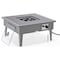 Leisuremod Walbrooke Outdoor Patio Aluminum Square Fire Pit Side Table with Lid and Fire Glass, Grey WGR-27-GL - alternate 8
