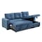 Homeroots 92" Blue Polyester Blend Convertible Futon Sleeper Sofa With Black Legs 544957 - alternate 8