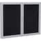 Ghent Enclosed Rubber Bulletin Board 36"x48", 2 Hinged Door, Black PA23648TR-BK - alternate 1
