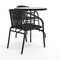 Flash Furniture Round Glass Table w/2 Blk Rattan Chrs, Rnd, 28", Aluminum, Glass, Metal, Plastic, Rattan, Clear TLH-087RD-037BK2-GG - alternate 16