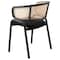 Leisuremod Ervilla Dining Chair with Stainless Steel Legs Velvet Seat and Wicker Back, Black EC20BL - alternate 9