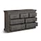 Homeroots 64" Gray Solid Wood Seven Drawer Double Dresser 554674 - alternate 9