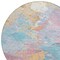 Homeroots 8' Teal Blue Gold And Pink Round Abstract Washable Indoor Outdoor Area Rug 618558 - alternate 6