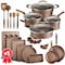 Bakken-Swiss 23-Piece Cookware Set, Gold Pots, Skillets, Bakeware, Reinforced Aluminum, Gas, Electric, Induction BKCWG23L - alternate 1