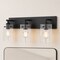 Vaxcel Northfield 3-Light Vanity Light, Matte Black, Clear Seeded Glass, 21-In. Wide W0569 - alternate 8