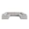 Homeroots Ash Gray Leather Modular U Shaped Eight Piece Corner Sectional 643957 - alternate 1