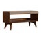 Homeroots 35in Brown Linen and Solid Wood Upholstered Storage Bench With Cabinet 717477 - alternate 1