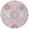 Homeroots 8' Pink Blush And Gray Round Medallion Washable Indoor Outdoor Area Rug 589634 - alternate 8