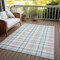 Homeroots 5' X 8' Sky Blue And Gray Plaid Washable Indoor Outdoor Area Rug 601363 - alternate 7