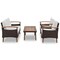 Homeroots Three Piece Outdoor Beige Rattan Sofa Seating Group with Beige Cushions 625698 - alternate 8