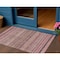Homeroots 3' X 5' Pink And Taupe Striped Washable Indoor Outdoor Area Rug 615350 - alternate 1