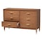 Baxton Studio Mandolin Mid-Century Ash Walnut Wood 6-Drawer Dresser 258-14052-ZORO - alternate 9