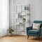 Homeroots 72" White And Clear Metal and Glass Nine Tier Etagere Bookcase 333393 - alternate 5