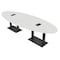 Skutchi Designs Oval Conference Table With Power Unit, 48 in W, 120 in L, White HAR-OVL-48X120-DOU.BK-WA7976-EBLK - alternate 1
