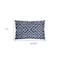Homeroots 13" X 21" Blue And Gray Diamond Linen Throw Pillow Cover with Embroidery 608180 - alternate 5
