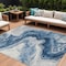 Homeroots 10' X 14' Navy Blue And Silver Abstract Washable Indoor Outdoor Area Rug 618339 - alternate 1