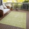 Homeroots 3' X 5' Artichoke Green And Ivory Damask Washable Indoor Outdoor Area Rug 603347 - alternate 9