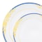 Smarty Had A Party White w/Blue and Gold Harmony Rim Plastic Dinnerware Set (120 Dinner Plates+120 Salad Plates), 240PK 600VP-CASE - alternate 10
