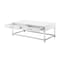 Homeroots 47" White Silver And Clear Wood Acrylic And Steel Coffee Table 543856 - alternate 8
