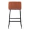 Homeroots Set of Two 30" Brown And Black Faux Leather And Steel Bar Height Bar Chairs 555750 - alternate 8