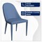 Leisuremod Seville Modern Leather Dining Side Chair with Iron Legs in Navy Blue SC48NBU - alternate 10