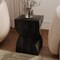 Leisuremod Onyx Twisted Square Fiberstone Side Table, Tree Bark Texture, Fully Assembled OST14BL - alternate 9