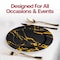 Smarty Had A Party 13 Black with Gold Marble Round Disposable Paper Charger Plates 120 Plates, 120PK 2690-RGBM-CASE - alternate 9
