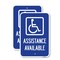 Signmission Assistance Available with Handicap Symbol, 18'' X 24'' 2 Signs, Heavy Gauge Aluminum, 2PK A-1824-2PACK-24332 - alternate 1