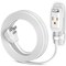 Maximm 10ft 14AWG Heavy Duty AC Extension Cord w/ Wall Clip, White ADW-90-C6F10-14W0-WM - alternate 1