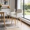 Homeroots Set of Two Beige and Oak Fabric and Steel Dining Arm Chairs, 2PK 719406 - alternate 7