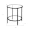 Homeroots 22" Black And Clear Glass And Steel Round End Table With Shelf 544216 - alternate 9