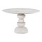 Homeroots 51" White Marble and Wood Pedestal Base Round Top Dining Table 623353 - alternate 1