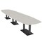 Skutchi Designs Arc Boat Conference Table, 45 in W, 144 in L, Ivory HAR-ABOT-48x144-DOU.BK-K458 - alternate 1