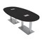 Skutchi Designs Boval Conference Table With Power, 48 in W, 96 in L, Black HAR-BOVL-48X96-DOU-U999ST19-ESIL - alternate 1