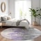 Homeroots 8' Purple Ivory And Charcoal Round Abstract Washable Indoor Outdoor Area Rug 582400 - alternate 7