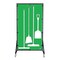 5S Supplies Housekeeping Shadow Board Broom Station V6, Green / White Shadows, Kit, No Text HSB-V6-GREEN/WHITE-KIT-NO TEXT - alternate 1