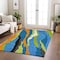 Homeroots 8' X 10' Denim Blue Copper And Green Abstract Washable Indoor Outdoor Area Rug 600963 - alternate 7
