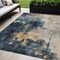 Homeroots 8' X 10' Blue Gray And Gold Abstract Washable Indoor Outdoor Area Rug 603050 - alternate 1