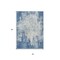 Homeroots 3' X 5' Denim Blue And Ivory Abstract Washable Indoor Outdoor Area Rug 612316 - alternate 9