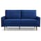 Homeroots 69" Blue Velvet Sofa With Dark Brown Legs 543714 - alternate 1