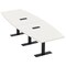 Skutchi Designs 12 Person Conference Table With Power Unit | 12' Boat Table | Harmony Series HAR-BOT-48X144-T.BK-W960-EBLK - alternate 1