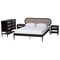 Baxton Studio Shirin Mid-Century Beige Fabric and Black Wood Queen 4-Piece Bedroom Set with Two nightstands 255-14152-14151-14149-14149-ZORO - alternate 1