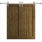Sartodoors Modern Double Barn Door 64 x 80 inches, Ego 5006 Marble Oak, 13FT Silver Rail Track Set, Solid Pa EGO5006DB-S-DMR-64 - alternate 1